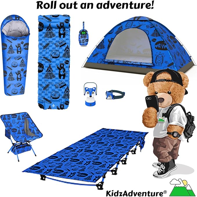 KidzAdventure 2 in 1 Indoor/Outdoor Tent for Kids, Small 1 or 2 Toddler/Kids Tent, Backpacking, Lightweight and Easy Pop up, Ideal for Backyard, Outside Camping, or Play Fort