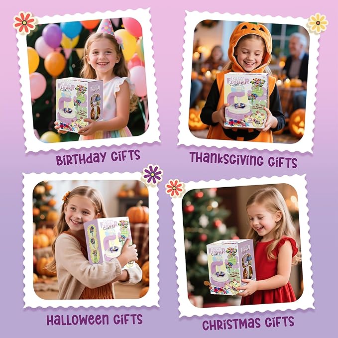 Hetbls Fabric Flower Bouquets Toys, Arts and Crafts Kits for Kids Age 3-12, Educational Gifts for 3 4 5 6 7 8 9 10 11 12 Year Old Toddler Girls, Great for B-Day Birthdays Activities Holidays Parties