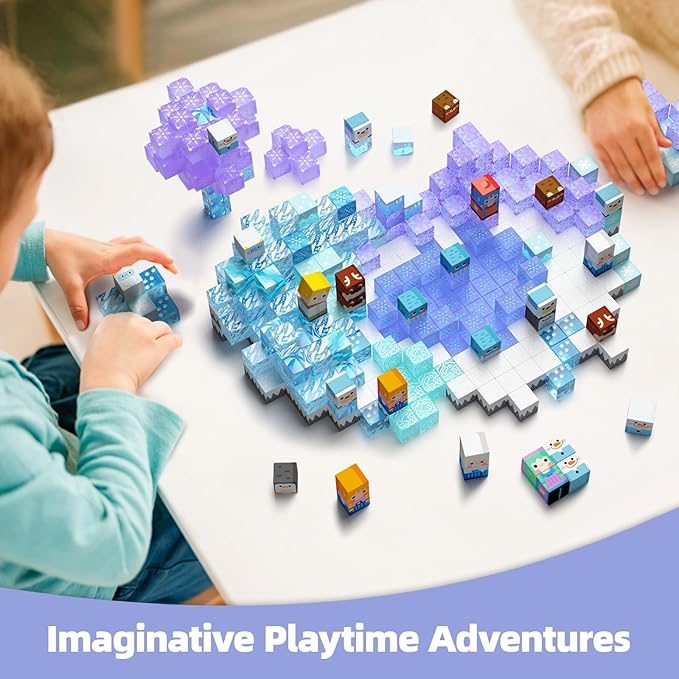 GobiDex 100PCS Magnetic Blocks Magnet Building Toys, Princess Castle Toys for Girls, Upgraded STEM Sensory Birthday Gift for Kids Age 3+ Years Old