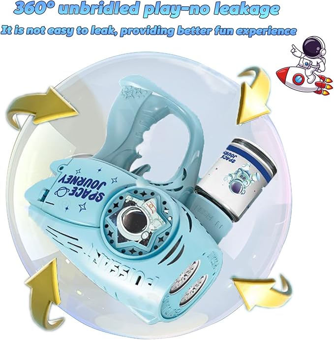 Automatic Gatlin Bubble Gun,Rocket Launcher Bubble Machine Gun,Thousands of Bubbles Per Minute, Suitable for Kids, Adults, Party Favors for Girl Boy (TK-Blue)
