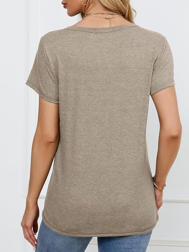 Soft Short Sleeve Shirts for Women, Crew Neck T Shirts for Women Loose Fitting Lightweight Top Basic Tee Shirt