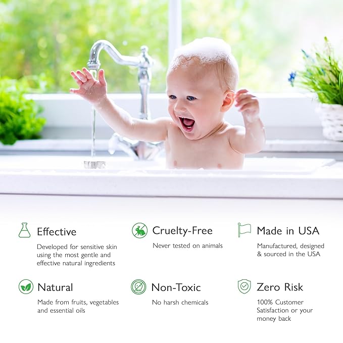 SoCal Suds & Company - 2-in-1 Organic Foaming Baby Shampoo & Body Wash Castile Soap Refill - Gentle Body Soap and Shampoo for Sensitive Skin - Nourishing Ingredients - Newborn Baby - Lavender, 32oz