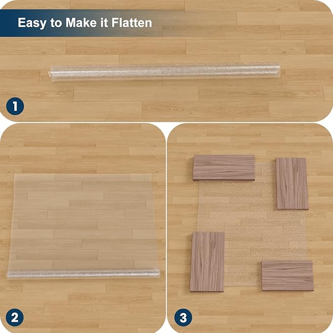 Clear Area Mat for Hard Floors,5'×7' No Slip Vinyl Floor Mats for Under Dining Table, Pebble Patterned Waterproof Rug Protector for High Traffic Areas, Pet Litter Mat