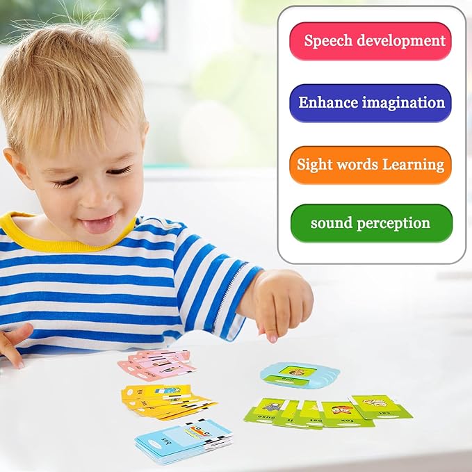 Toddler Learning Toys for 2 3 4 5 Year Old Girls, Autism Sensory Toys for Autistic Children, Speech Therapy Toys, 112 Cards - 224 Sight Words Talking Flash Cards