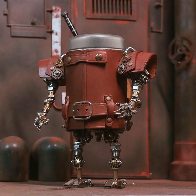 Adult 3D Metal Puzzle, Steampunk Style Pen Holder Metal Model Set, 3D Metal Puzzle Mechanical Pen Holder Building Blocks, DIY Mechanical Model Set, a high-end Gift for Men