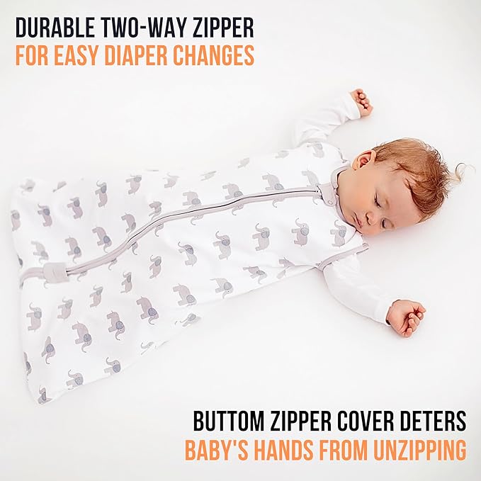 Mama Cheetah Baby Sleep Sack 0.5 TOG, Organic Cotton Baby Wearable Blanket with Two-Way Zipper, Swaddle Transition Baby Sleeping Bag for Newborn Infant Toddler Boy Girl, 12-18 Months
