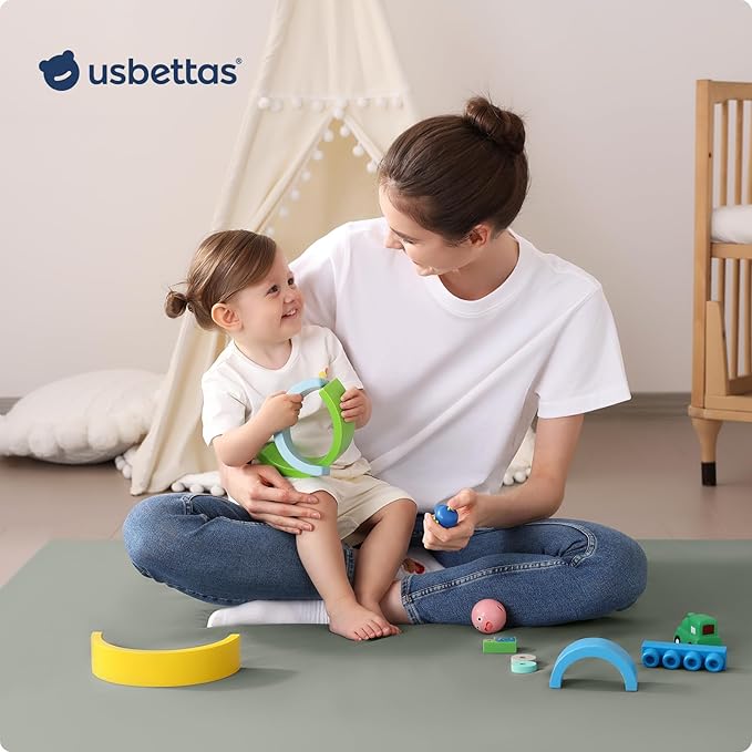 Baby Play Mat for Floor,1.3'' Thick Memory Foam Play Mat,50''x50'' Tummy Time Mat with PU Leather,Cushioned & Waterproof Playpen Mats,Non Slip Crawling Padded for Toddlers,Infants,Kids