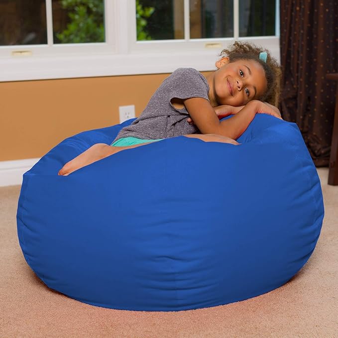 Posh Beanbags Bean Bag Chair, Large-38in, Solid Royal Blue