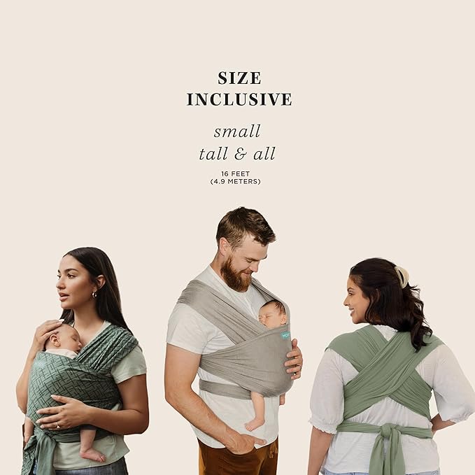 Moby Baby Wrap Carrier Classic for Newborns to Toddlers (8-33lbs), Infant Sling Carrier, Lightweight & Hands Free Design, Adjustable for All Body Types (Olive Etch)