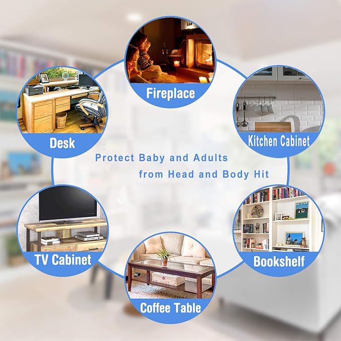 Edge Protector 100% Silicone, Baby Proofing Corners Clear Guards, Pre-Tape Adhesive Soft for Kids Safety, Child Table Cabinets Furniture Bumper (2/5x2/5 in, 3 FT)