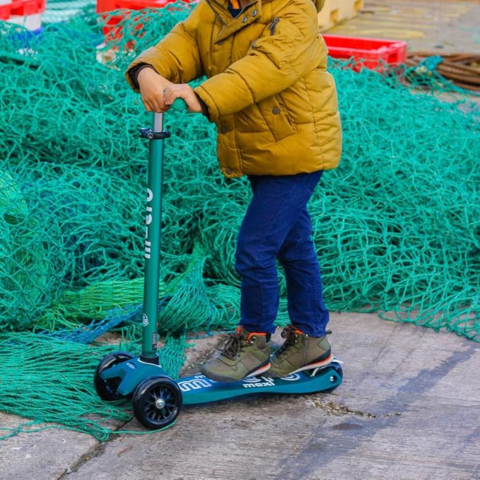 Micro Kickboard - Maxi Deluxe Eco 3-Wheeled, Lean-to-Steer, Swiss-Designed Micro Scooter Made with Recycled and Sustainable Materials for Elementary Kids, Ages 5-12