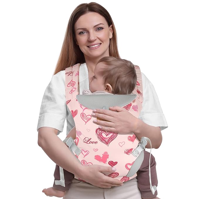 Baby Carrier Newborn to Toddler, Ergonomic Adjustable Toddler Carriers for 7-66 Lbs, Cozy Lightweight Infant Carrier with Neck Support, Baby Holder Carrier with Lumbar Support for Mom Dad