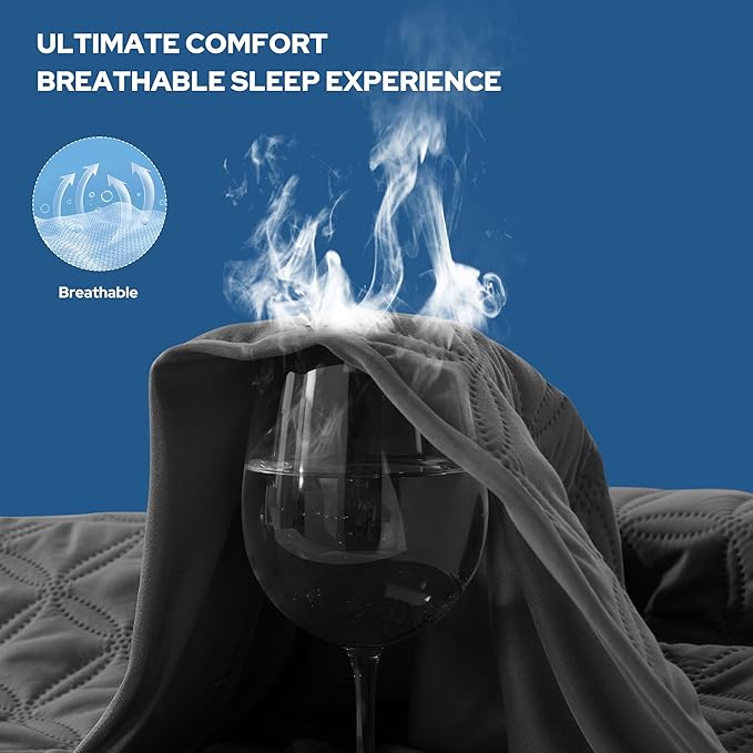 2 Pack Waterproof Mattress Protector, Queen Size Mattress Pad Noiseless with Deep Pocket Fitted for 6"-18", Soft Breathable Dirt-Proof Bed Mattress Cover Washable for Home, Bedroom, Hotel (Gray)