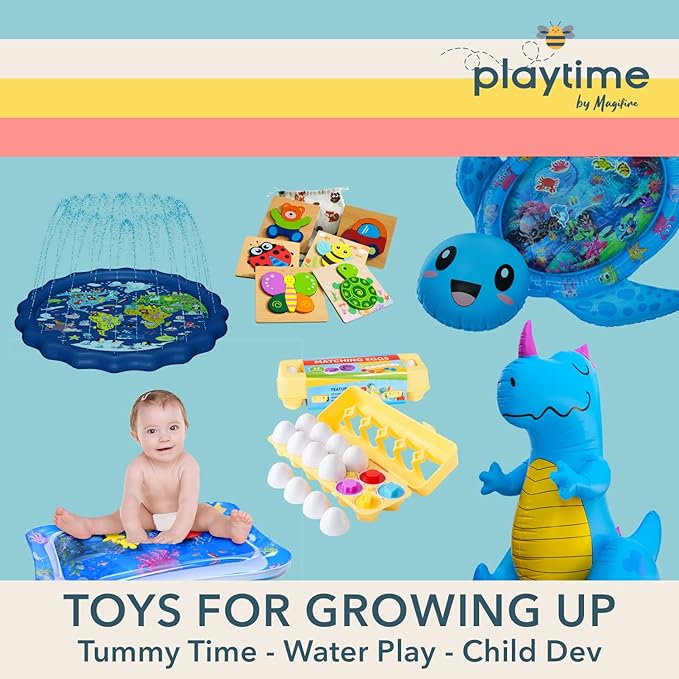 MAGIFIRE Toddler Wooden Puzzle Set - 4-Pack 5.7 x 5.7 Inch Multicolor Wood - Chunky Pieces for Small Hands & Portable Storage Bag - Toddler Puzzles Ages 3-5