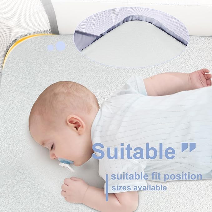 NeoBorn Baby Bassinet Mattress Pad, 33" x 19" Dual Sided Comfort Gel Memory Foam Mattress with Removable Breathable Soft Tencel Cover Fit for Jimglo/ANGELBLISS 3 in 1/BabyBond/Cowiewie Baby Bassinet