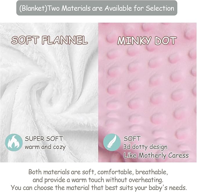 Personalized Baby Girl Crib Bedding Set – Custom Name Pink Bow 3-Piece Nursery Set with Soft Flannel Blanket, Fitted Sheet & Pillowcase – Infant & Toddler Bedding Gift