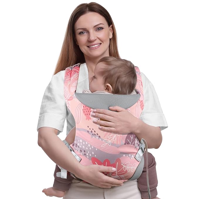 Baby Carrier Newborn to Toddler, Ergonomic Adjustable Toddler Carriers for 7-66 Lbs, Cozy Lightweight Infant Carrier with Neck Support, Baby Holder Carrier with Lumbar Support for Mom Dad