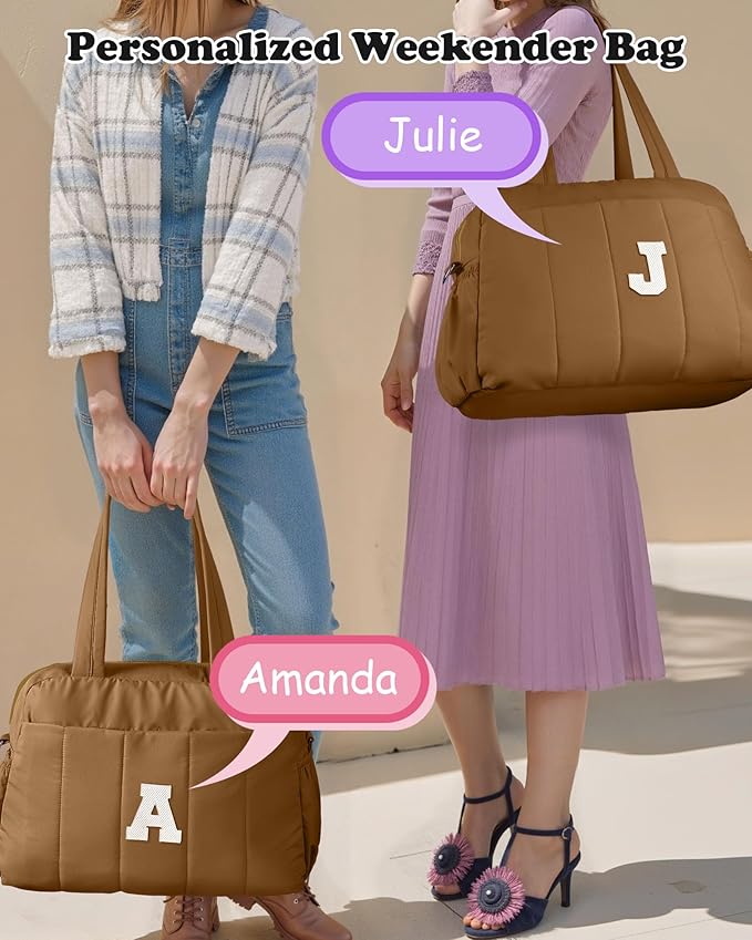 Duffle Bag with Letter, Carry On Bags for Women,Overnight Bag with Wet Pocket,Lightweight Travel Bags Personalized Gym Tote with Makeup Pouch-Daughter Birthday Gift