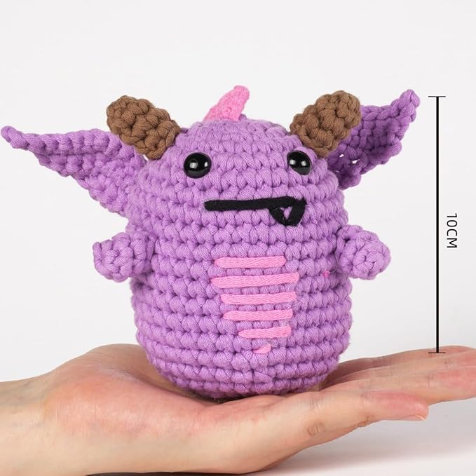 Utook Halloween Crochet Kit for Beginners,Crochet Starter Kits,Crochet Kits for Beginners Adults and Children, with Instructional Videos and Paper Tutorials, Holiday Gifts (Little Devil)