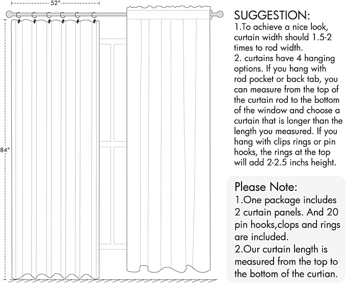ANRODUO Back Tab Blackout Curtains for Bedroom Living Room, Rod Pocket Pinch Pleated Thermal Insulated Room Darkening Curtains 90 Inches Long 2 Panels, Cream Beige, 42 x 90 Inch