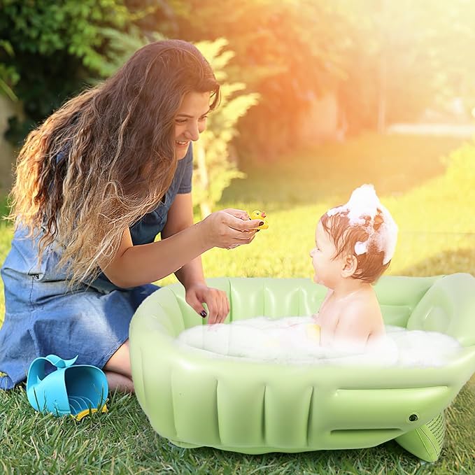 MINK Inflatable Bathtub for Toddlers - Portable Baby Tub with Collapsible Design for Easy Storage - Perfect for Newborns to Infants