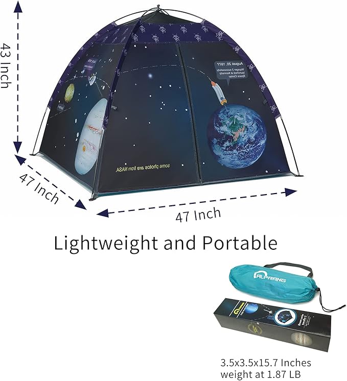 Space World Play Tent Galaxy Dome Playhouse for Boys and Girls Imaginative Play-Astronaut Space for Kids Indoor and Outdoor Fun, Perfect Kid’s Gift- 47" x 47" x 43"