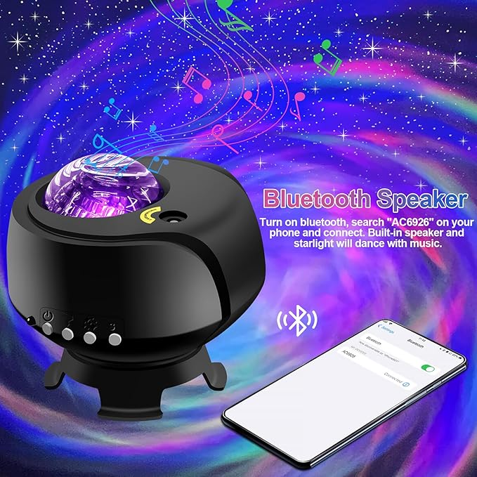 The Largest Coverage Area Galaxy Lights Projector 2.0, FLITI Star Projector, with Changing Nebula and Galaxy Shapes Galaxy Night Light