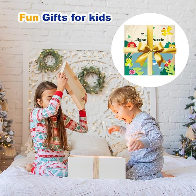 Wooden Toddler Puzzles Age 2-3,Montessori Toys for 2 3 Years Old Boys Girls, Jungle Puzzles for Toddlers 2-4, Toddler Toys Educational Learning Gifts for 2-3