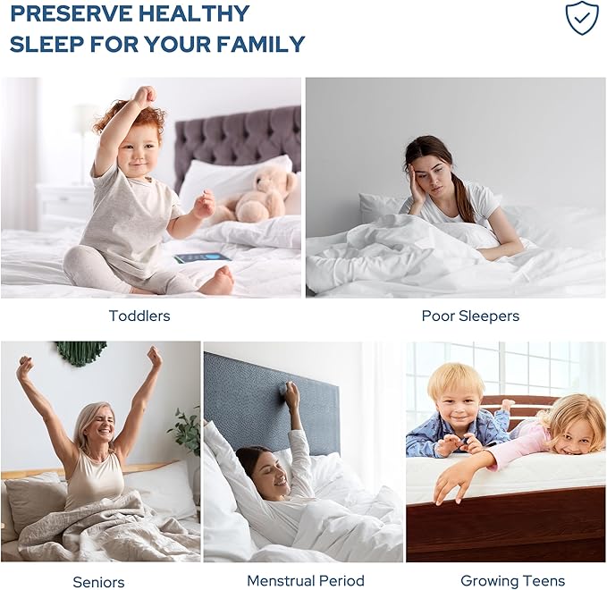 BEDLORE 2 Pack Waterproof Mattress Protector, Full Size Mattress Pad with Deep Pocket Fitted Up to 6-15 inches, Soft Noiseless Single Bed Mattress Cover for Bedroom, Dorm Room (White)