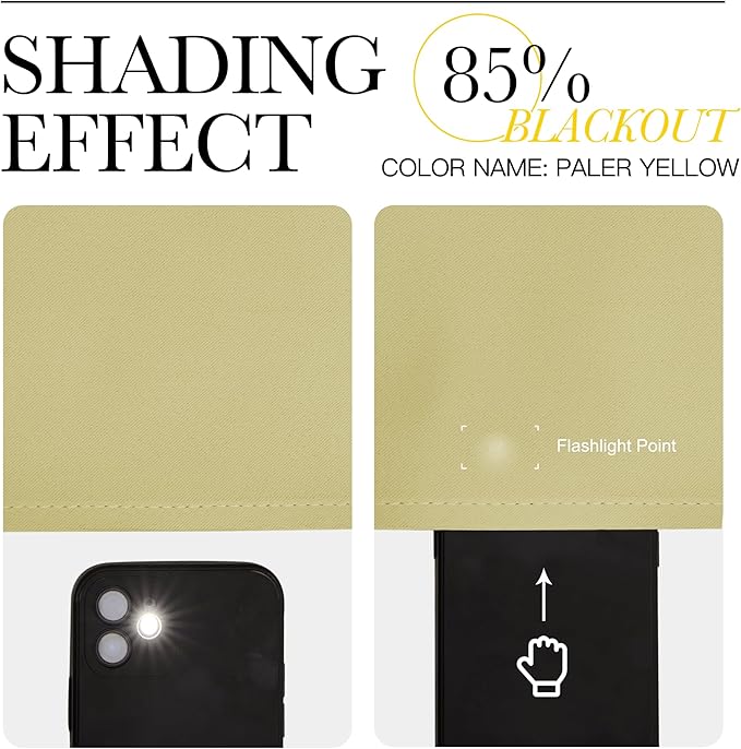 NICETOWN Room Darkening Room Divider Curtains 118 inches Long 2 Panels, Grommet Sliding Door Curtains Solid Window Treatments Sound Reducing for Living Room, W66 x L118, Paler Yellow