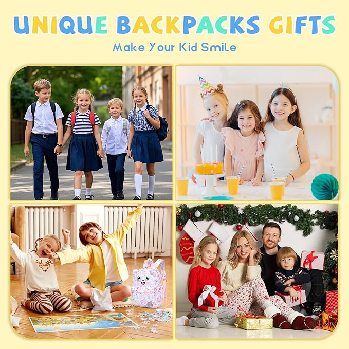 SUN EIGHT Toddler Backpack for Boys & Girls - Lightweight Kids Backpack for Preschool,Kindergarten & Travel,Cute Animal Design,Durable Small School Bag for Daycare (Ages 2-5)