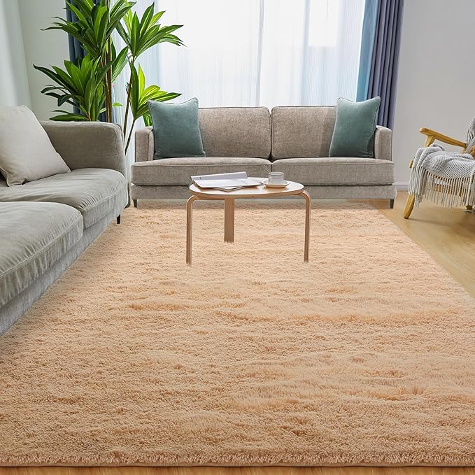 Luxury 3x5 Area Rug, Ultra Soft Rugs for Living Room, Plush Carpet Rugs for Bedroom, Non-Slip Indoor Rug for Nursery, Study Room, Playroom, Home Decor, Camel