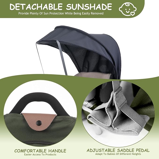 WIPHA Baby Backpack Carrier, Comfort Toddler Carrier Hiking Backpack with Canopy, Adjustable Lightweight Child Carrier