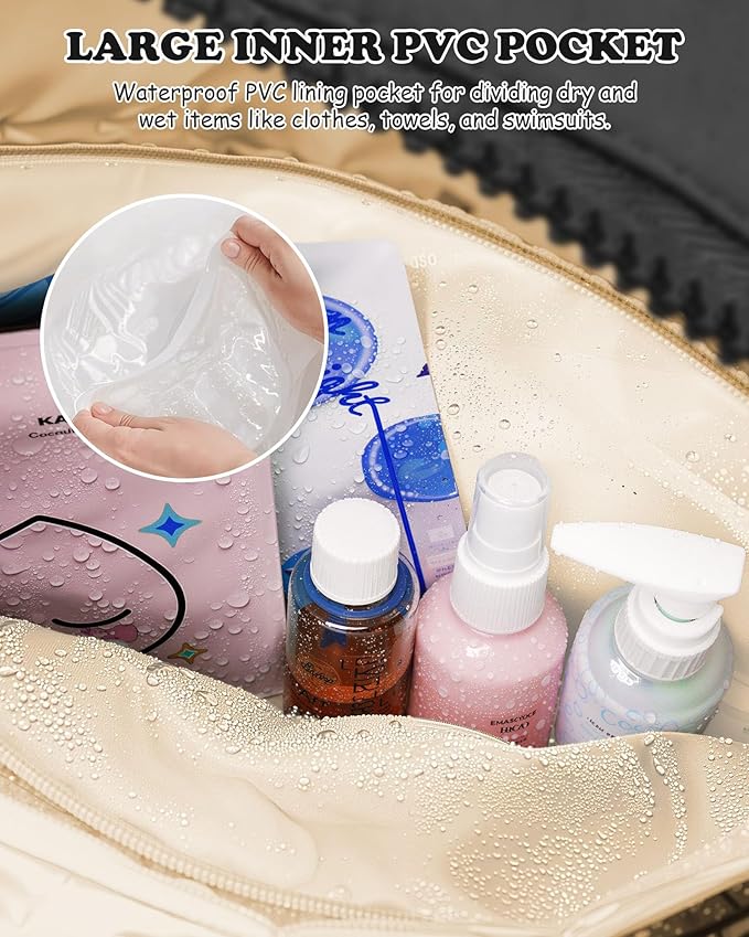 Women Duffle Bag with Initial, 20s Women Gift-Personal Item Travel Bags,Gym Bag with Wet Pocket,Lightweight Travel Bags Personalized Tote with Makeup Pouch