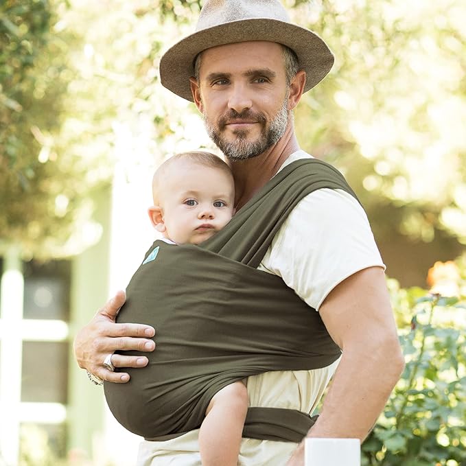 Moby Baby Wrap Carrier Classic for Newborns to Toddlers (8-33lbs), Infant Sling Carrier, Lightweight & Hands Free Design, Adjustable for All Body Types (Hazel)