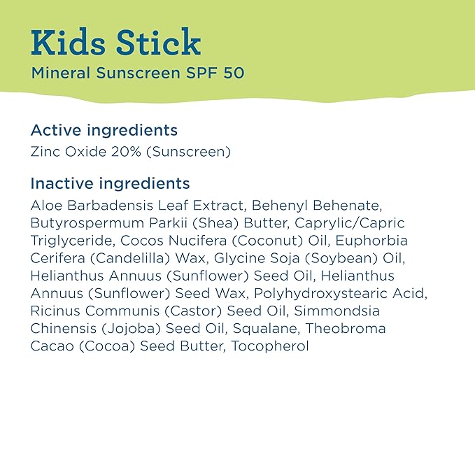 BLUE LIZARD Mineral Sunscreen Stick with Zinc Oxide SPF 50+ Water Resistant UVA/UVB Protection Easy to Apply Fragrance Free, Kids, Unscented, 0.5 oz