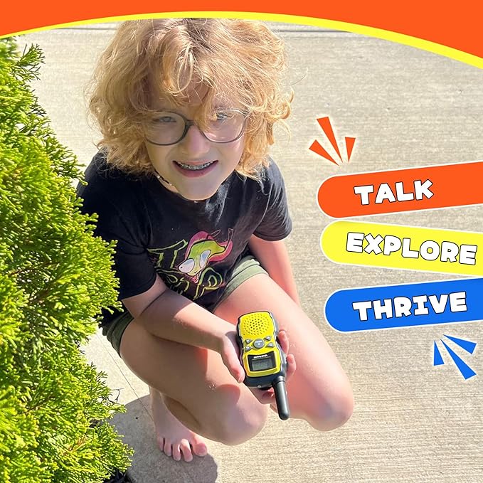 Wishouse Walkie Talkies for Kids Adults Rechargeable 4 Sets with 2 USB Chargers|4X3000mAh Batteries|Lanyards|Family Walky Talky Long Range for Hiking Camping|Xmas Birthday Gift|Boys Girls Present