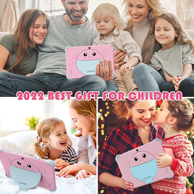 Kids Tablet 10 inch, Android Toddler Tablet for Kids with Case, Dual Cameras, Parental Control,Pre-intalled Apps, 32GB (512TB TF Card Expandable),Great Tablets for Toddlers and Children (Pink)