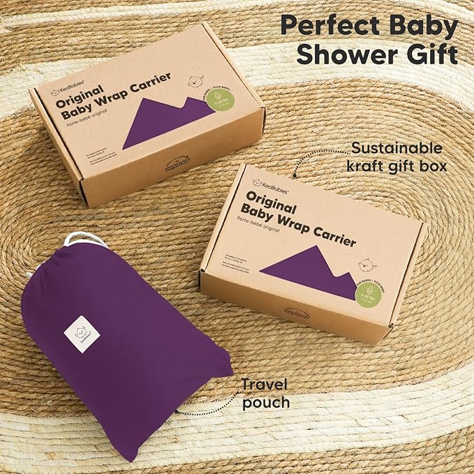 KeaBabies Baby Wrap Carrier - All in 1 Original Baby Carrier Newborn to Toddler Sling, Easy to Wear, Hands Free Bonding, Lightweight, Breathable Infant Wraps (Royal Purple)