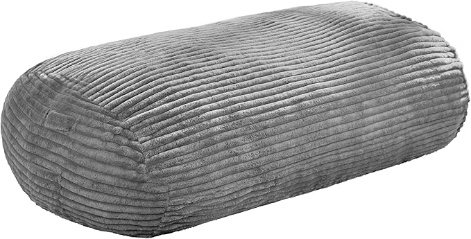 Hobestluk 5FT Bean Bag Chairs Adult Bean Bag with Portable Handle Comfy Large Bean Bag Lounge Chair with Removable Cover for Living Room Bedroom (Stripe Grey, 5FT)