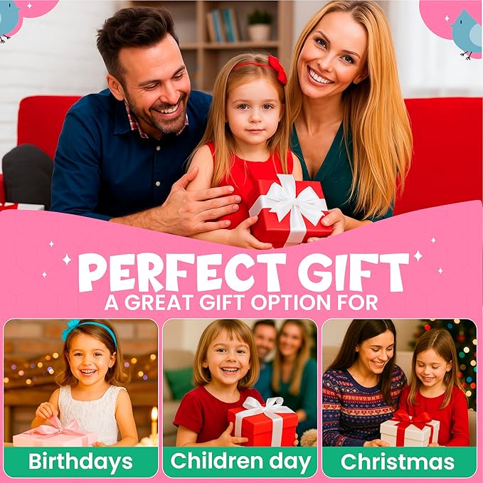 BulbaCraft 4Pcs Sticker Paint Books for Girls - Sticker Books by Number with Mermaids, Princesses, Animals and Unicorns - Coloring Activity for Kids