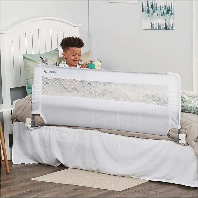 Regalo Swing Down 54-Inch Extra Long Bed Rail Guard, with Reinforced Anchor Safety System