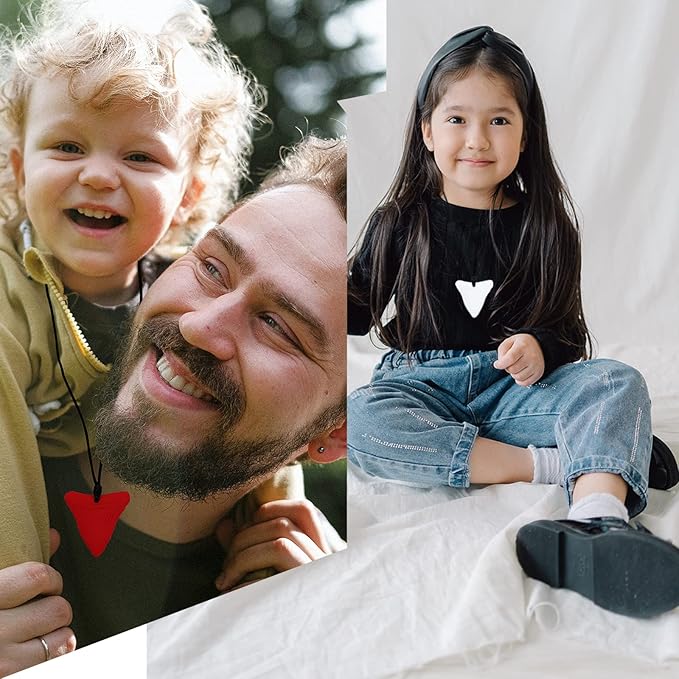 Sensory Chew Necklaces for Kids, Shark Tooth Silicone Chewy Necklace 5 Pack for Autism/ADHD/SPD, Autism Sensory Toys Reduce Chewing Fidgeting for Boys Girls Adults Chewer