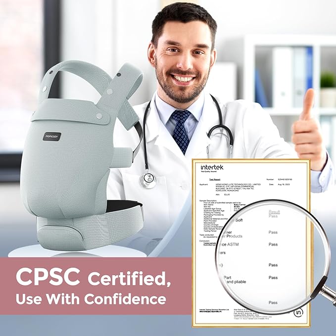 Momcozy Newborn Baby Carrier - Ergonomic, Cozy and Lightweight Carrier for 7-24lbs, Adjustable Neck Support with Sunshield, Breathable Airmesh Perfect for Summer Outing, Silver Grey