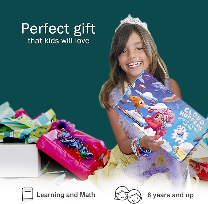 Cloud Hoppers Addition and Subtraction Game - Fun Math Board Game for 6-8 Year Olds, Easy to Play Educational Game for Kids at Home, Perfect STEM Toy Gift for Girls & Boys, Grade 1 & Up