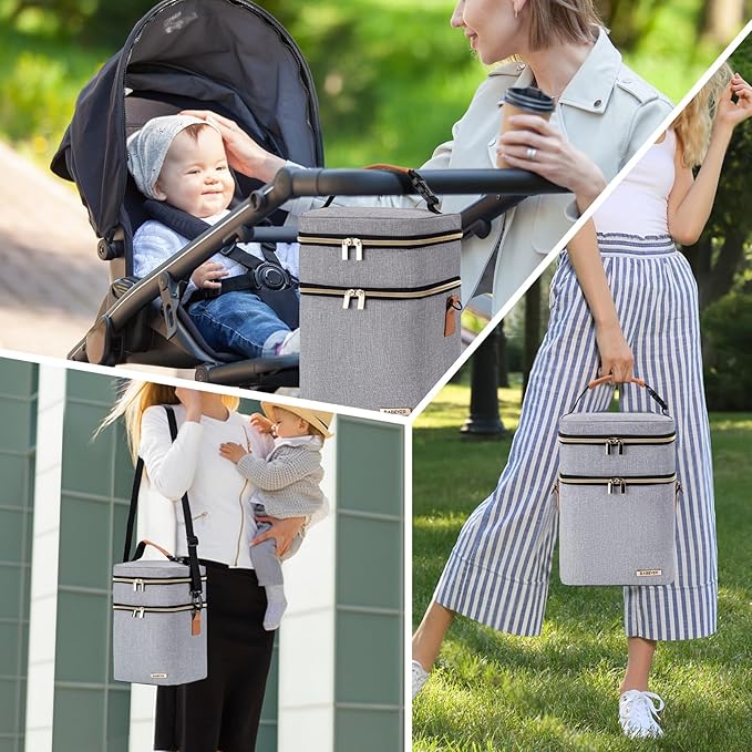 Breastmilk Cooler Bag with Ice Pack Fits 6 Baby Bottles Up to 9 Ounce