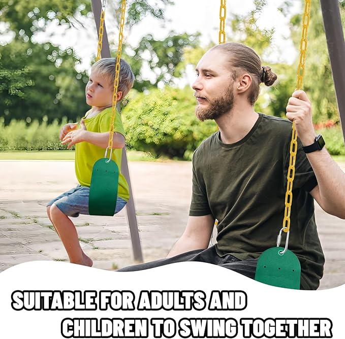 Swings Set - 2-Pack Suitable for Kids and Adults, Comes with Hooks & Chains, Perfect for Backyard