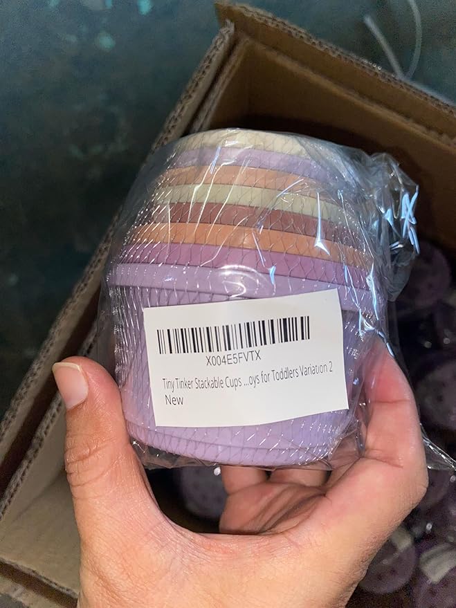 Stacking Cups Baby Toy Educational Cup Stacking Set 8-Pc Stackable Cups with Number Rainbow Nesting Cups for Babies 6-12 Months Stacking Cups for Toddlers 1-3 Perfect for Indoor/Outdoor