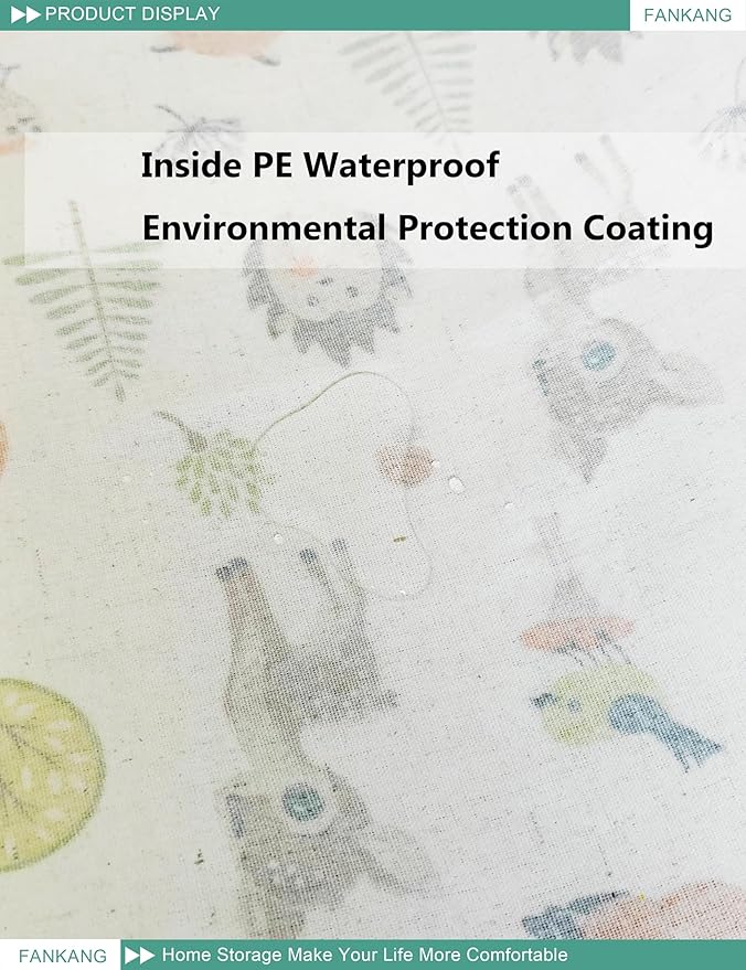 FANKANG Storage Bins, Nursery Hamper Canvas Laundry Basket Foldable with Waterproof PE Coating Large Storage Baskets for Kids Boys and Girls, Office, Bedroom, Clothes,Toys(Rec-deer)