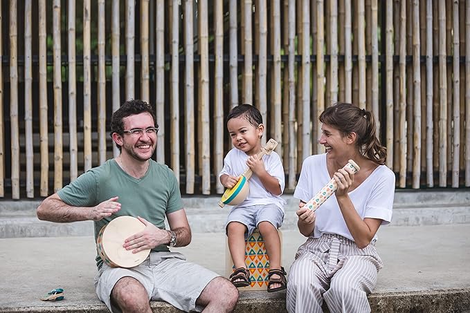 PlanToys® Wooden Rain Maker Musical Toy for Toddlers | Baby Rain Stick for Sensory & Auditory Development | Eco-Friendly Educational Toy for 12+ Months